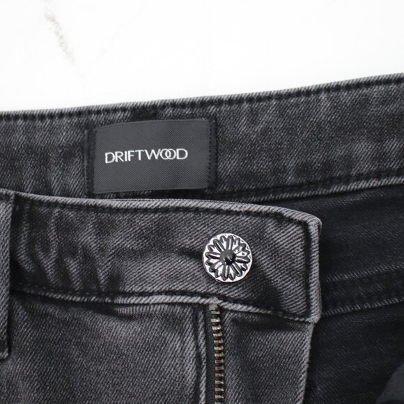 Driftwood Jeans Womens 27 Gizelle Embroidered Floral Crop Mid Rise Black Denim - Picture 10 of 13